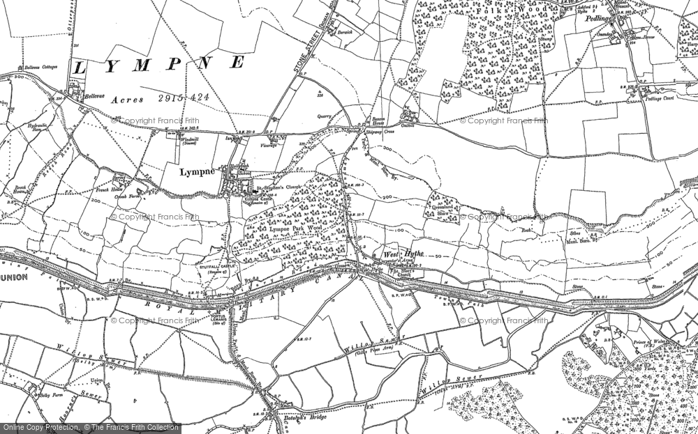 Old Map of Historic Map covering Palmarsh in 1896
