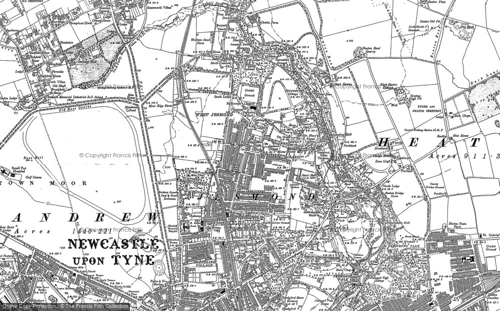 Old Map of West Jesmond, 1895 in 1895