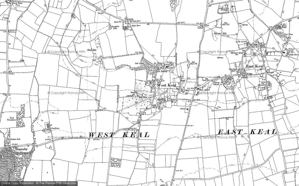 Old Map of Historic Map covering High Barn in 1887