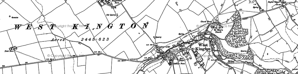 Old map of West Kington in 1881