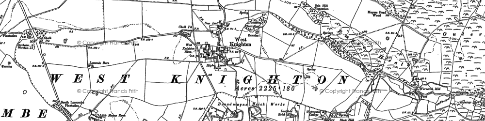 Old map of West Knighton in 1886