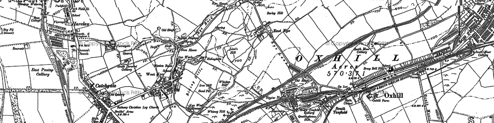 Old map of Harelaw in 1895