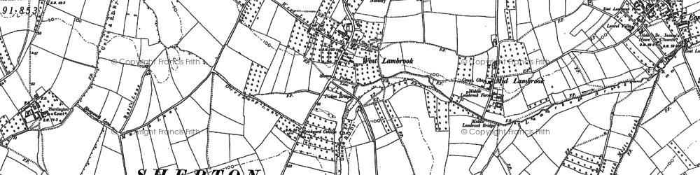 Old map of West Lambrook in 1886