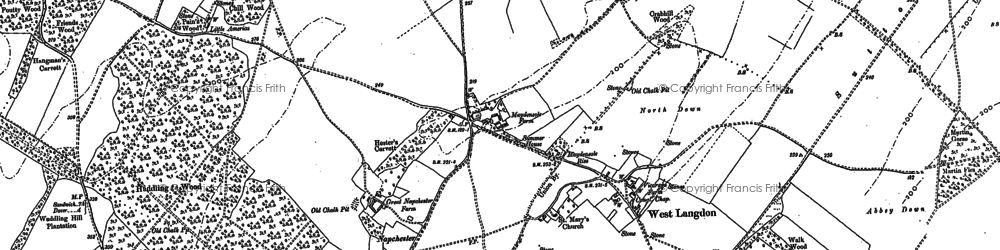 Old map of West Langdon in 1896