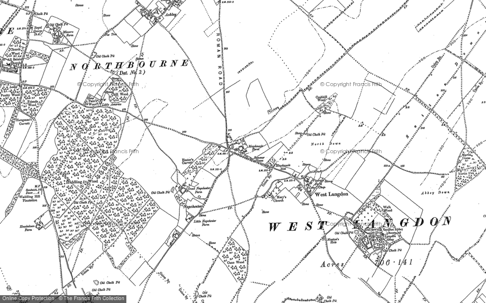 Old Map of Historic Map covering Napchester in 1896