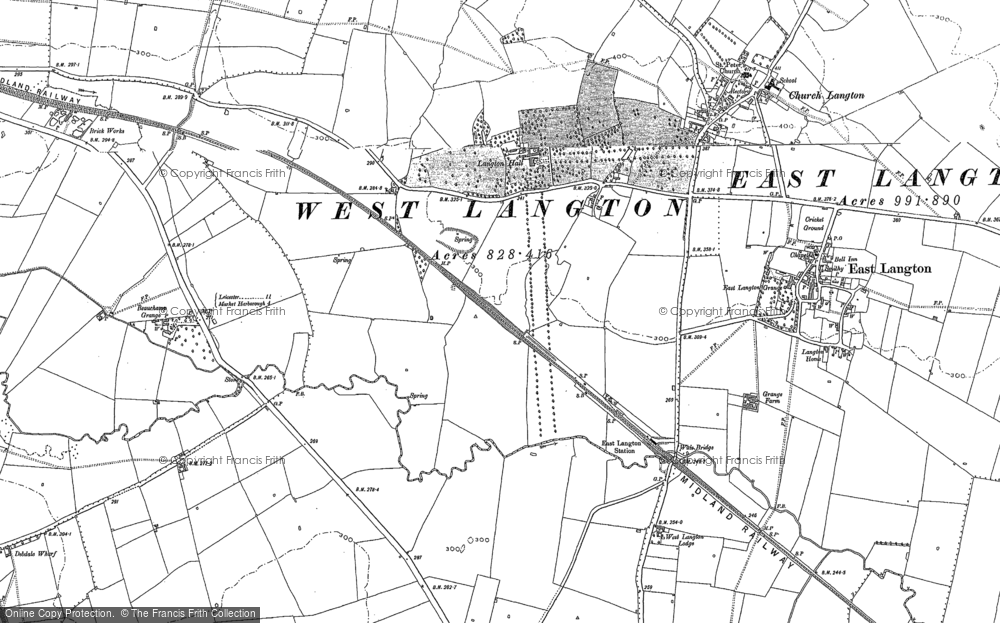 Old Map of West Langton, 1885 in 1885