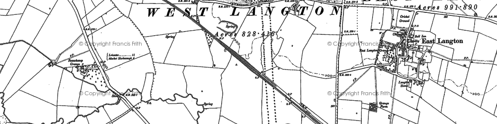 Old map of West Langton in 1885