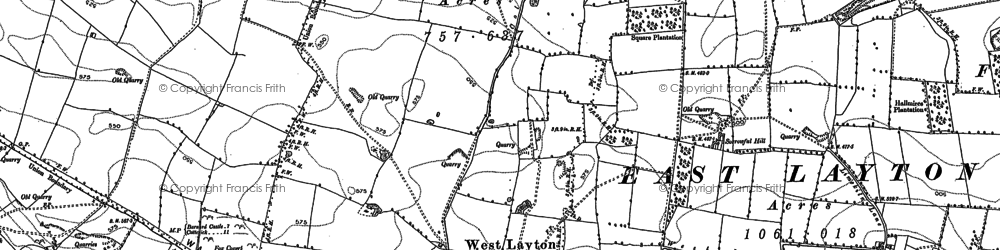 Old map of West Layton in 1892