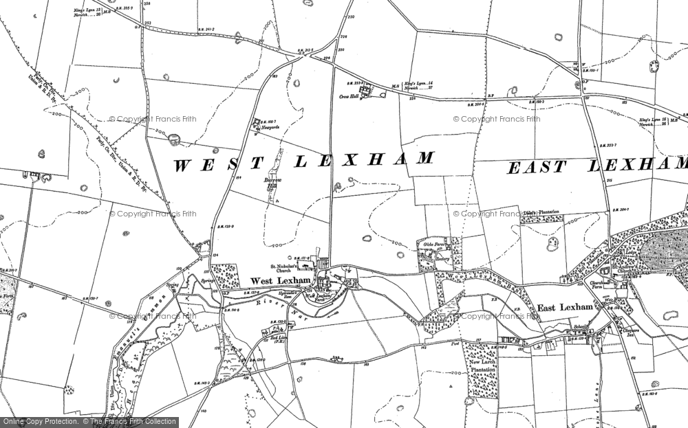 Old Map of West Lexham, 1883 - 1884 in 1883