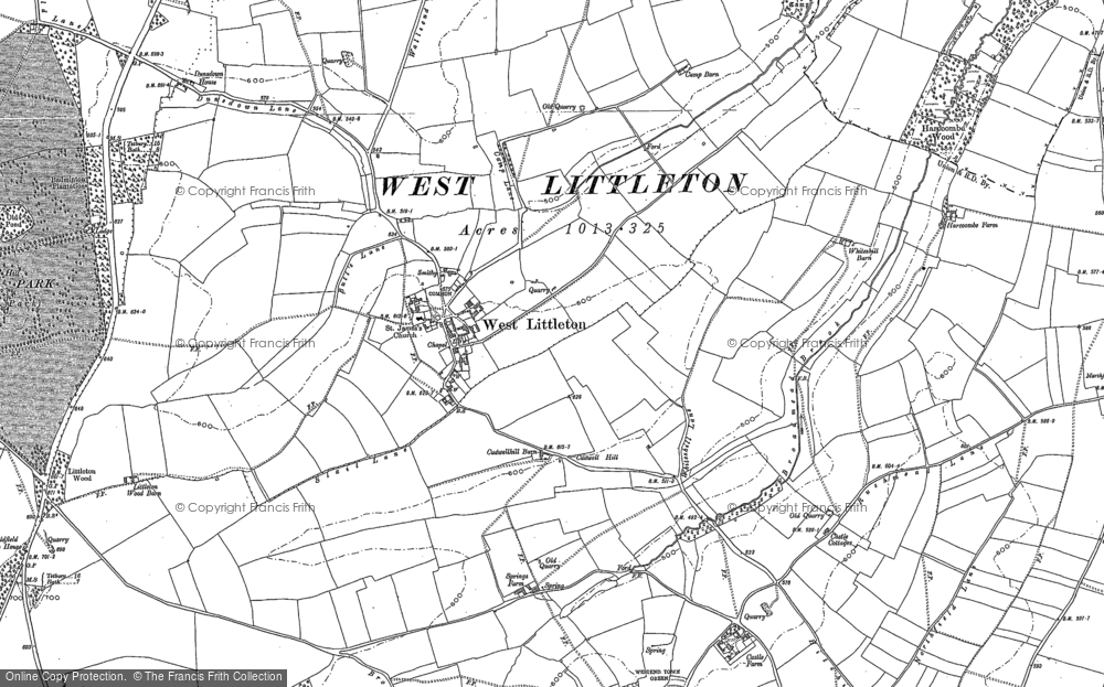 Old Map of West Littleton, 1881 in 1881