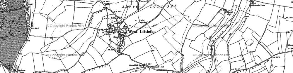 Old map of West Littleton in 1881