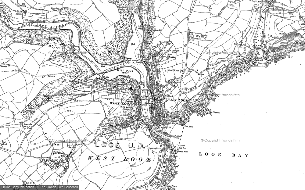 Old Map of West Looe, 1905 in 1905