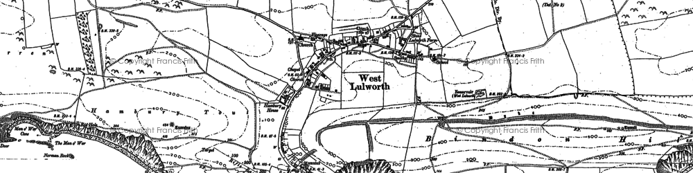 Old map of Lulworth Cove in 1900