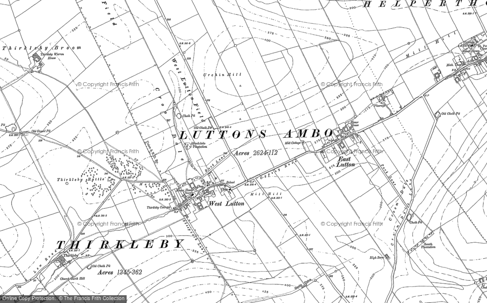 Old Map of West Lutton, 1888 in 1888