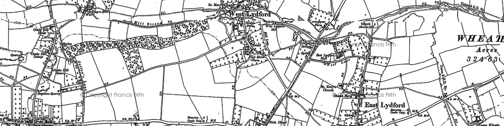 Old map of Lydford Fair Place in 1885