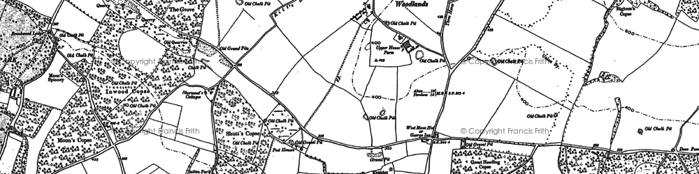 Old map of West Meon Woodlands in 1895