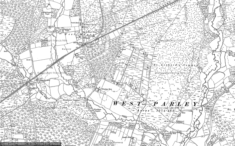 Old Map of Historic Map covering Ameysford in 1900