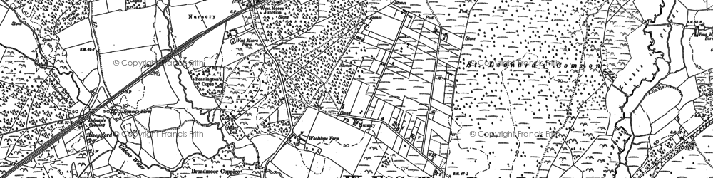 Old map of Ameysford in 1900