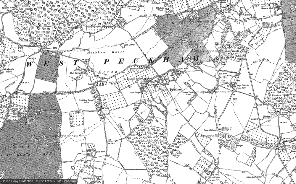 Old Map of Historic Map covering Gover Hill in 1866