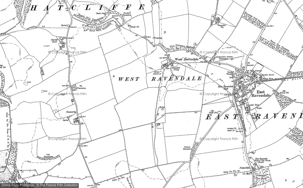 Old Map of West Ravendale, 1887 in 1887