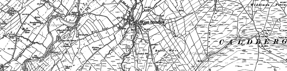 Old map of West Scrafton in 1890