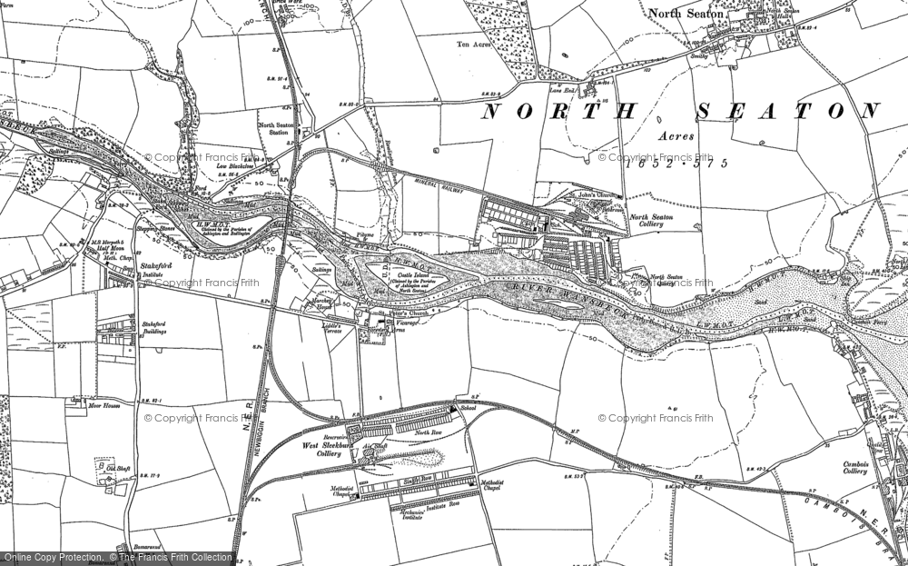 Old Map of West Sleekburn, 1896 in 1896