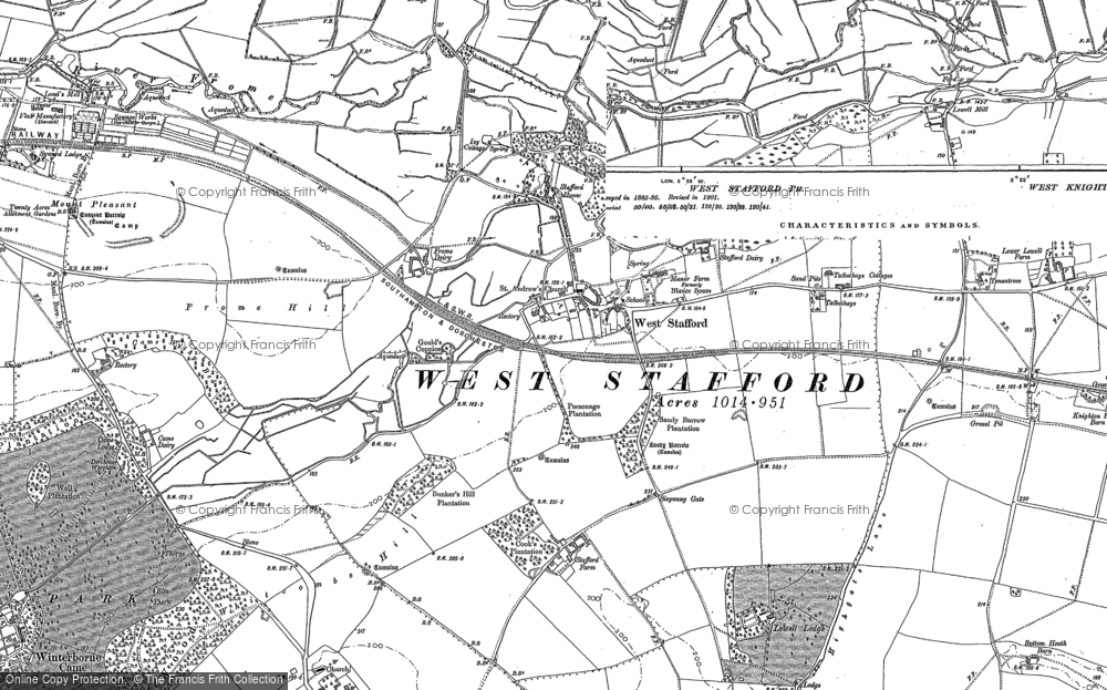 Old Map of West Stafford, 1886 - 1887 in 1886