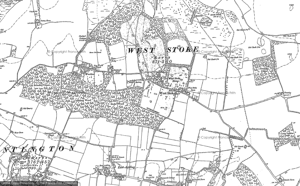 Old Map of Historic Map covering Bowhill in 1874