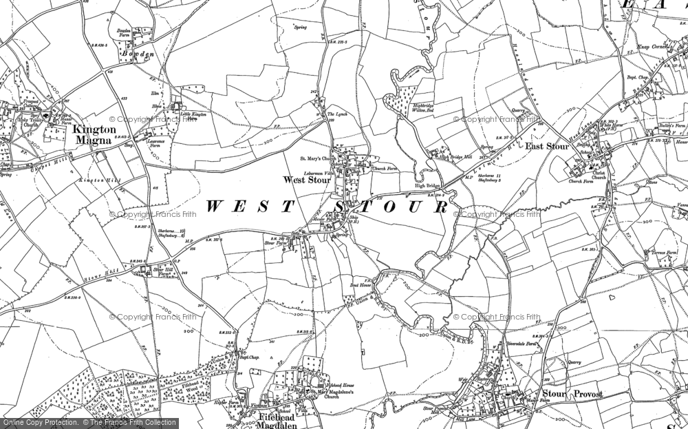 Old Map of Historic Map covering Bowden in 1900