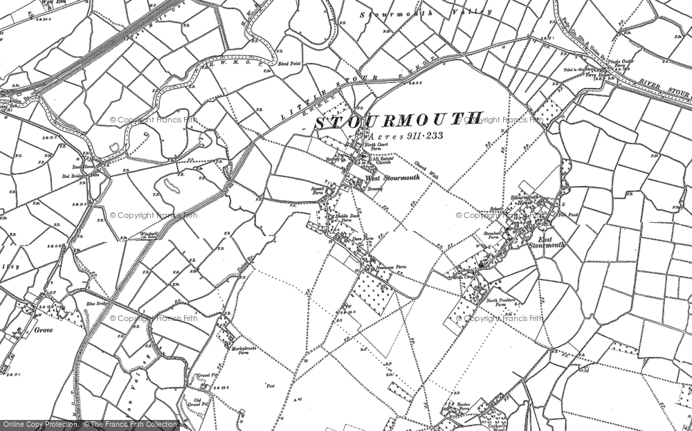Old Map of Historic Map covering Plucks Gutter in 1896