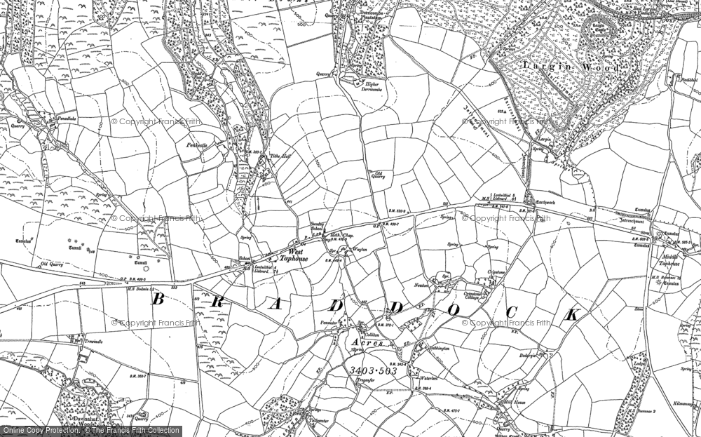 Old Map of Historic Map covering Trewindle in 1881