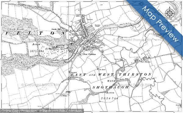 Old Map of West Thirston, 1896 in 1896