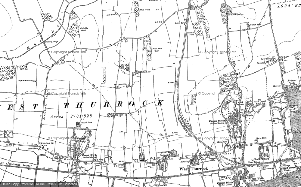 Old Map of Historic Map covering Lakeside in 1895