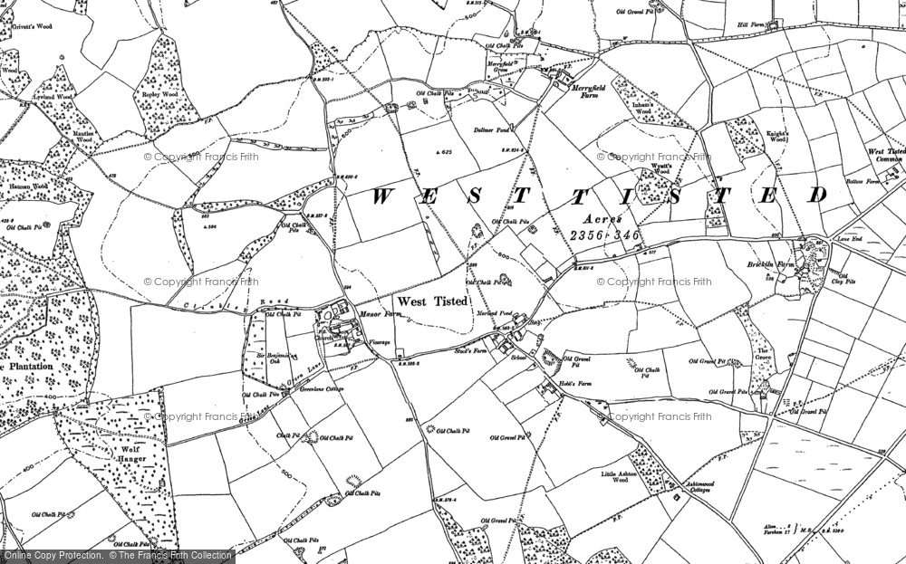 Old Map of Historic Map covering Lane End in 1895
