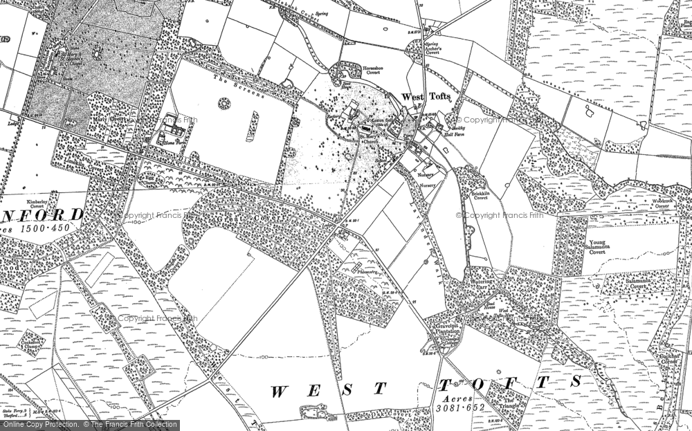 Old Map of West Tofts, 1883 - 1904 in 1883