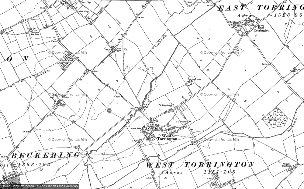 Old Map of West Torrington, 1886 in 1886