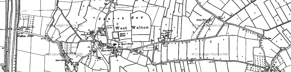 Old map of West Walton in 1886