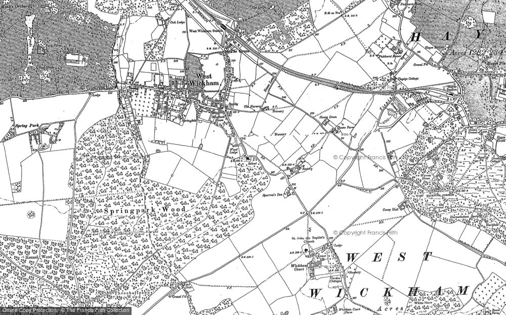 Old Map of Historic Map covering Addington in 1907