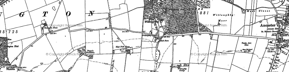 Old map of Willoughby Heath in 1887