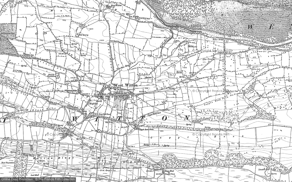 Old Map of Historic Map covering Wensleydale in 1891