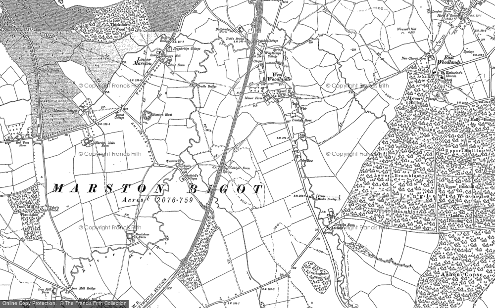 Old Map of Historic Map covering Bull's Br in 1902