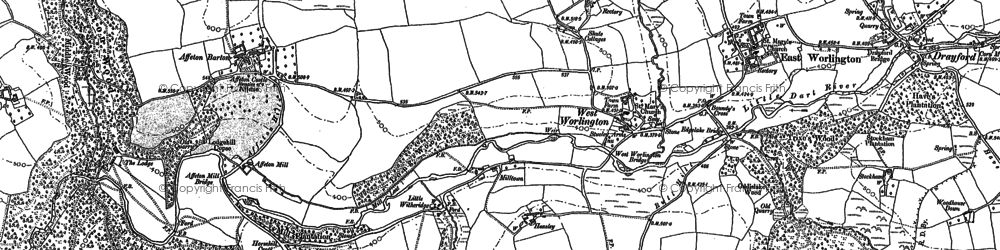 Old map of West Worlington in 1887