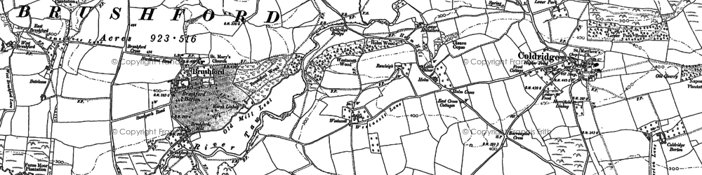 Old map of Brushford in 1886