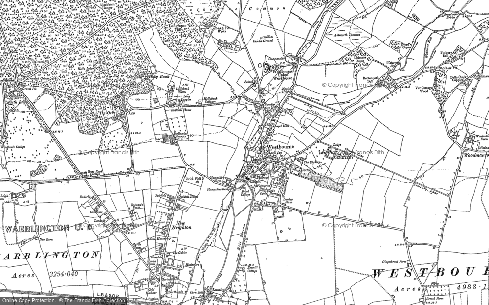 Old Map of Westbourne, 1909 - 1910 in 1909