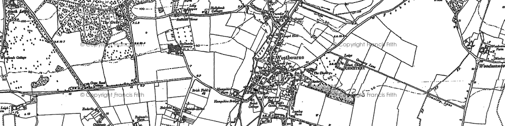 Old map of Westbourne in 1909