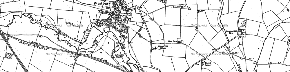Old map of Westbury in 1898