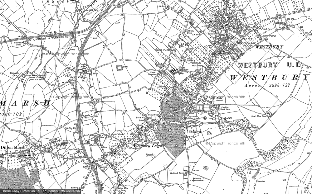 Old Map of Historic Map covering Beggar's Knoll in 1899