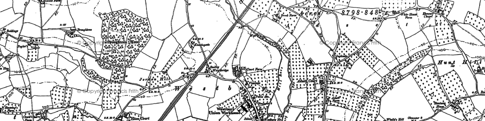 Old map of Westbury-on-Severn in 1879