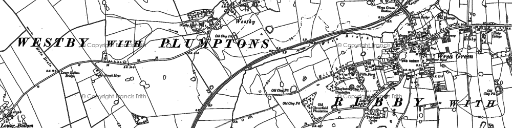 Old map of Westby in 1891
