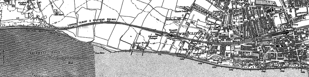 Old map of Westcliff-on-Sea in 1895